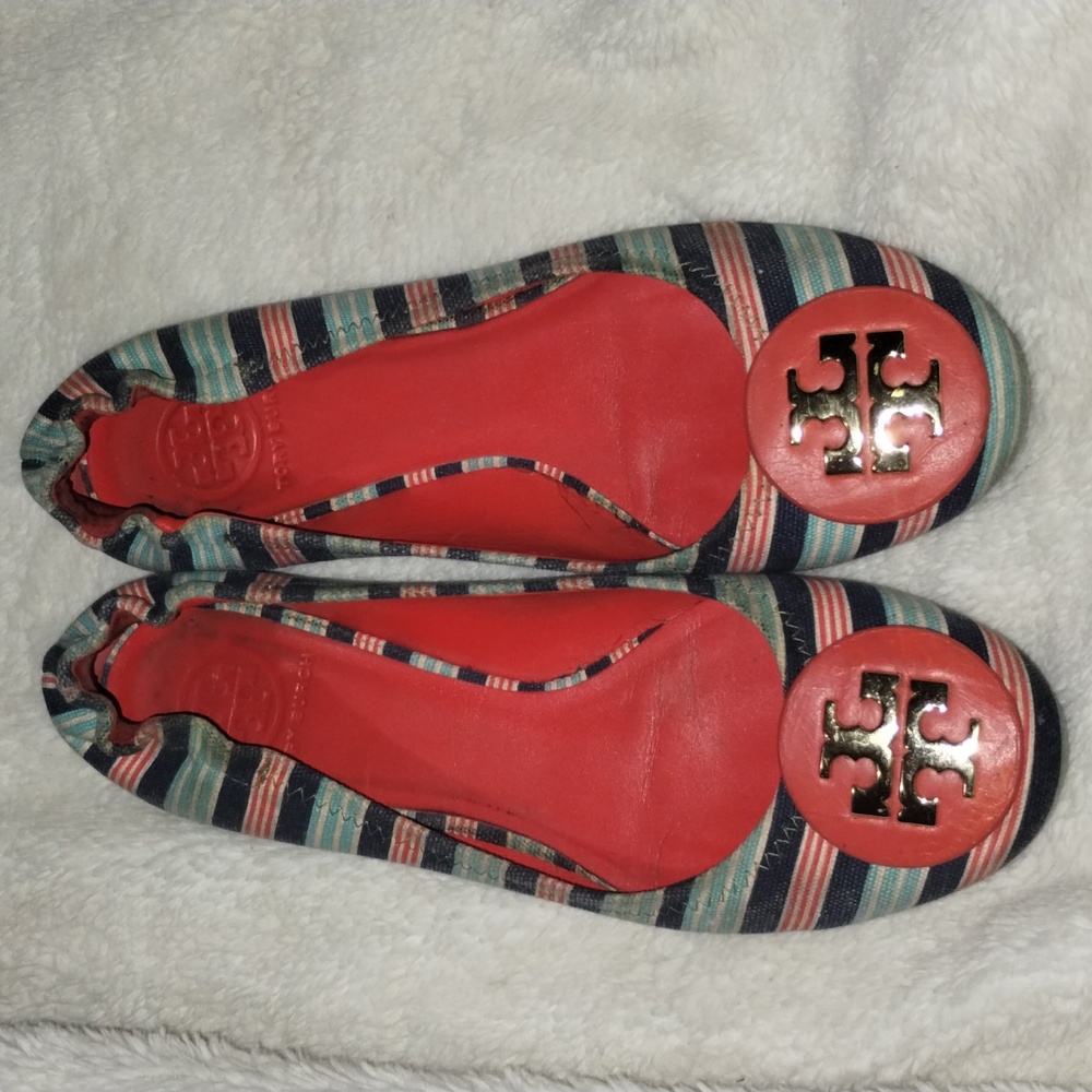 Tory Burch 8 1/2 M Tory Burch Flat Ballerina Style Shoes Multi-color Str…
